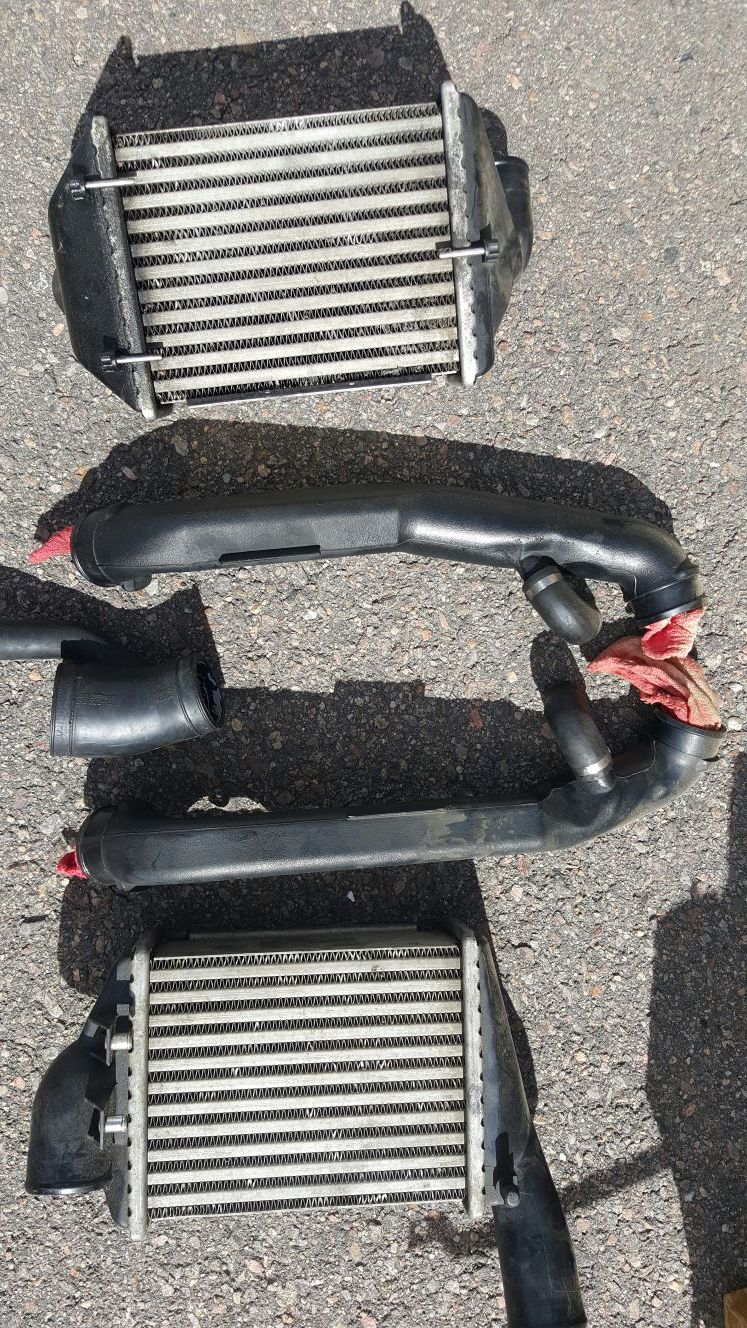 B5 Audi S4 Stock intercoolers and Y pipes.