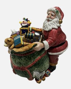 Fitz and Floyd: Vintage Old Fashioned Christmas Cookie Jar New In Box
