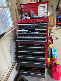 Craftsman toolbox and craftsman tools and too much other