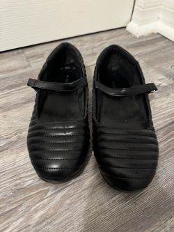 Black Nordstrom flats with straps Girls size 3
