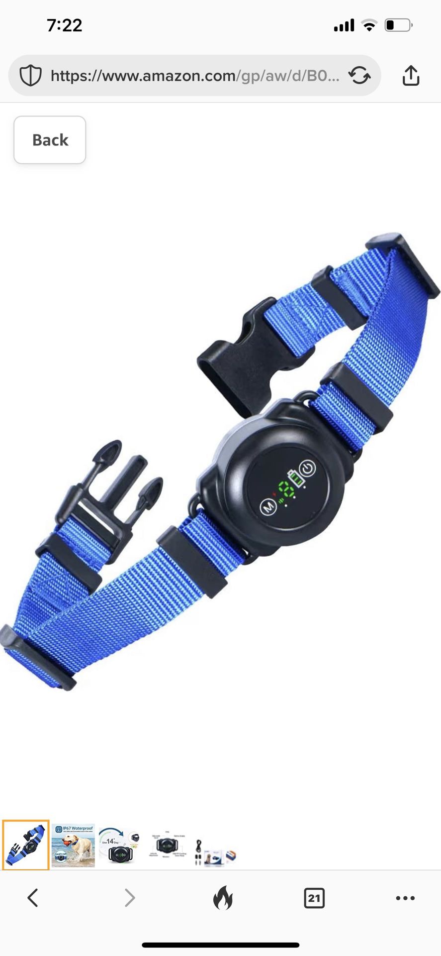 KAROTEZH Dog Bark Collar, USB Rechargeable Anti Bark Collar, Barking Dog Training Collar, Beep Vibration Shock, Bark Shock Collar with 5 Sensitivity L