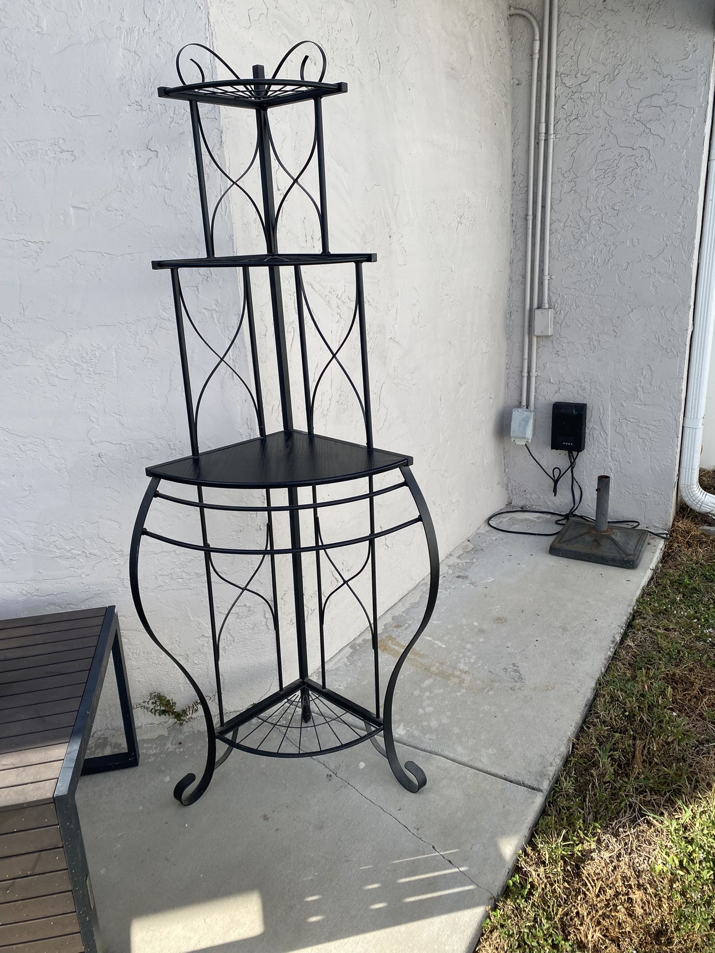 Black Wrought Iron Shelf Display 