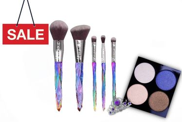 5pcs glitter makeup brush set.