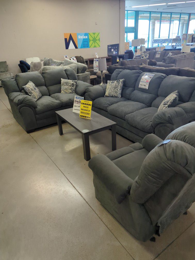 Crushed Graphite Sofa And Loveseat Collection 