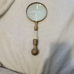 Vintage Glass Magnifier Mother Of Pearl 