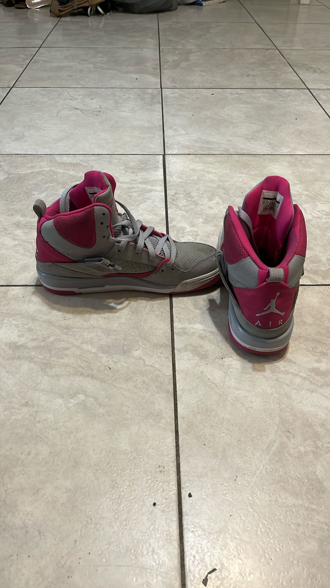 Nike Air Jordan Flight 45 High IP Grey Pink GS Grade School SIze Y