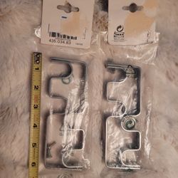 Double Curtain Rod Hanger, 2 Sets