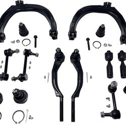 Front Upper Control Arm With Ball Joint Suspension Kit Sway Bar End Link Tie Rod End Replacement For Buick Rainier Chevrolet Trailblazer GMC Envoy Isu