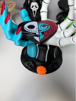 Jack and sally candle holder