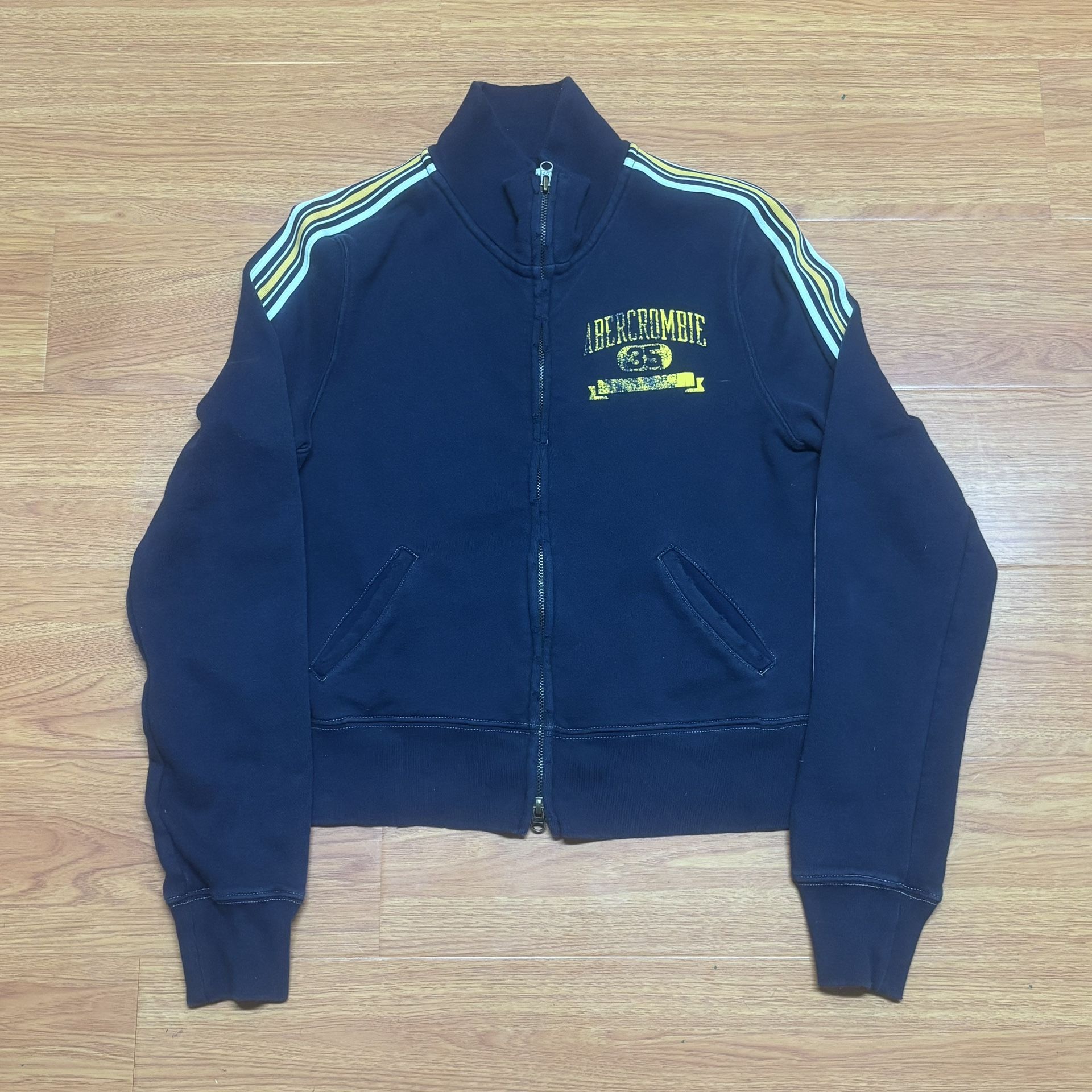 Vintage Y2K Abercrombie & Fitch Logo Striped Track Jacket Size XL