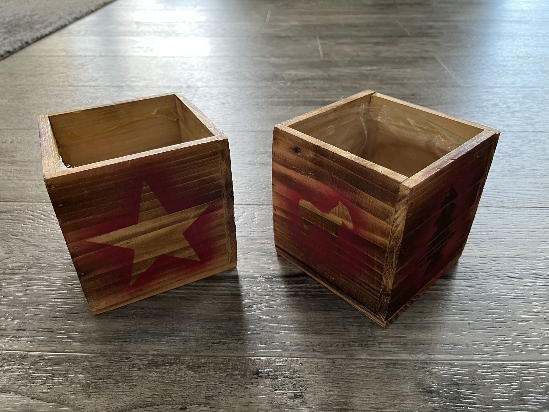 Wooden Plant Boxes Set Of 2