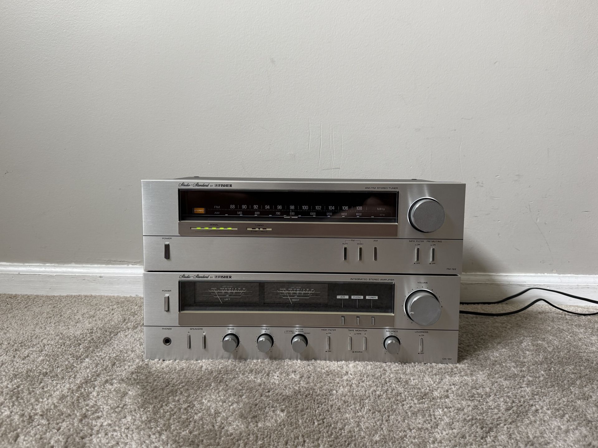 Fisher CA-122 Home Stereo Vintage Integrated Amplifier with FM-122 Analog Radio Tuner