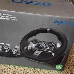 Logitech G920 Racing Wheel, Pedals, And Shifter