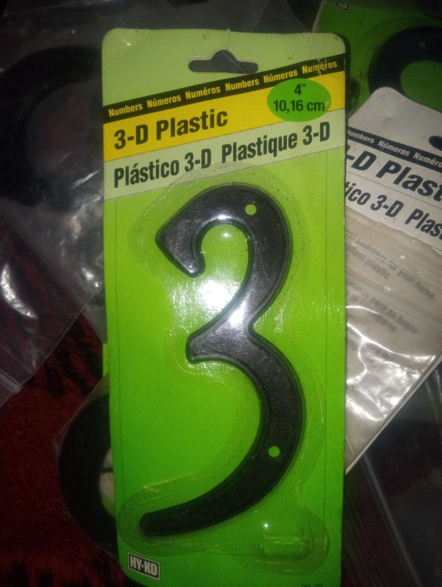 3-D Plastic Print House Numbers