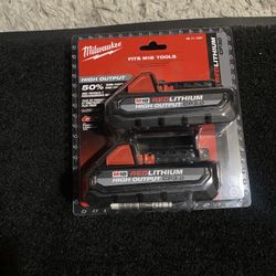 Milwaukee M18 Red Lithium Battery Double