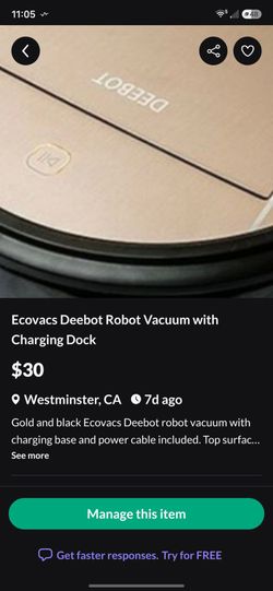 Ecovacs Deebot Robot Vacuum with Charging Dock