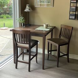 Bar Height Dining Table With Chairs (adjustable)
