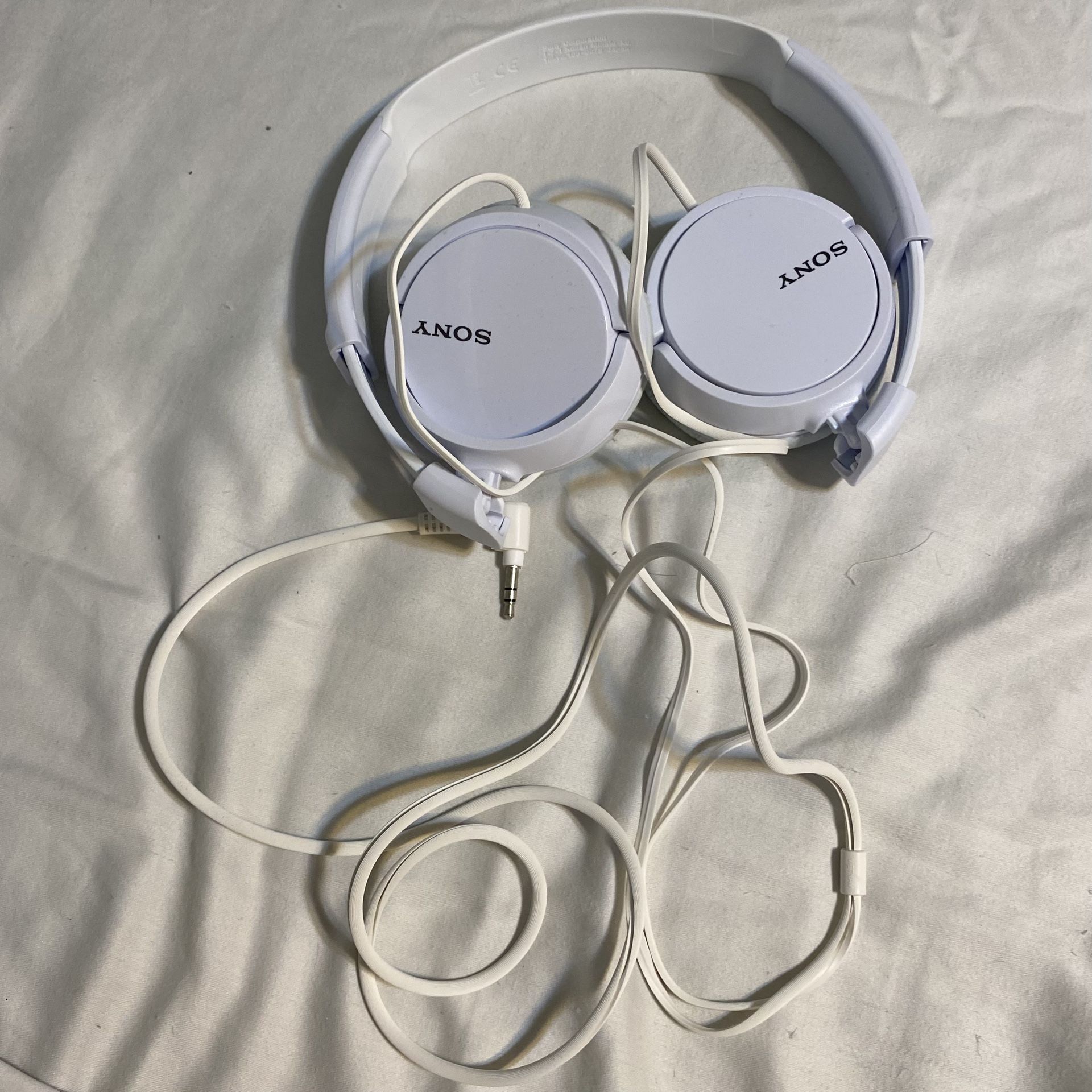Sony Wired On-Ear Headphones White, No Mic