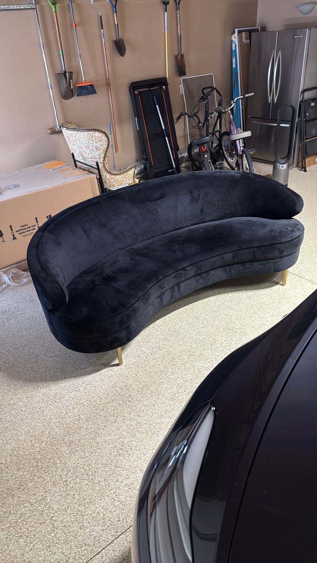 Black Velvet Couch Newer 88 inches