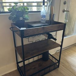 Stationary Bar Cart (black/brown)