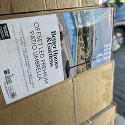 Solar LED Outdoor Patio Umbrella With Base Better Homes & Gardens