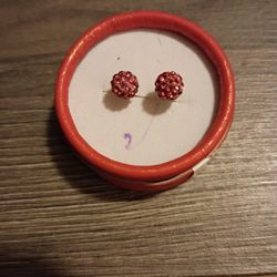 Vintage Pink Fireball Earrings 