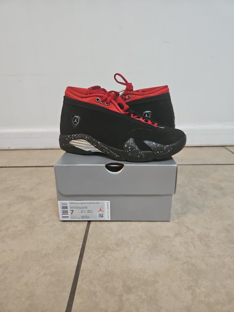 Womens Jordan 14 Low Red Lipstick Womens Size 7 Worn $75 Firm 