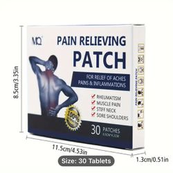 30pcs Pain Relieving Patch, Up To 8 Hours Of Relief From Sore Muscles, Arthritis, Backaches, Spains, Bruises, Strains And Joint (with NDC)