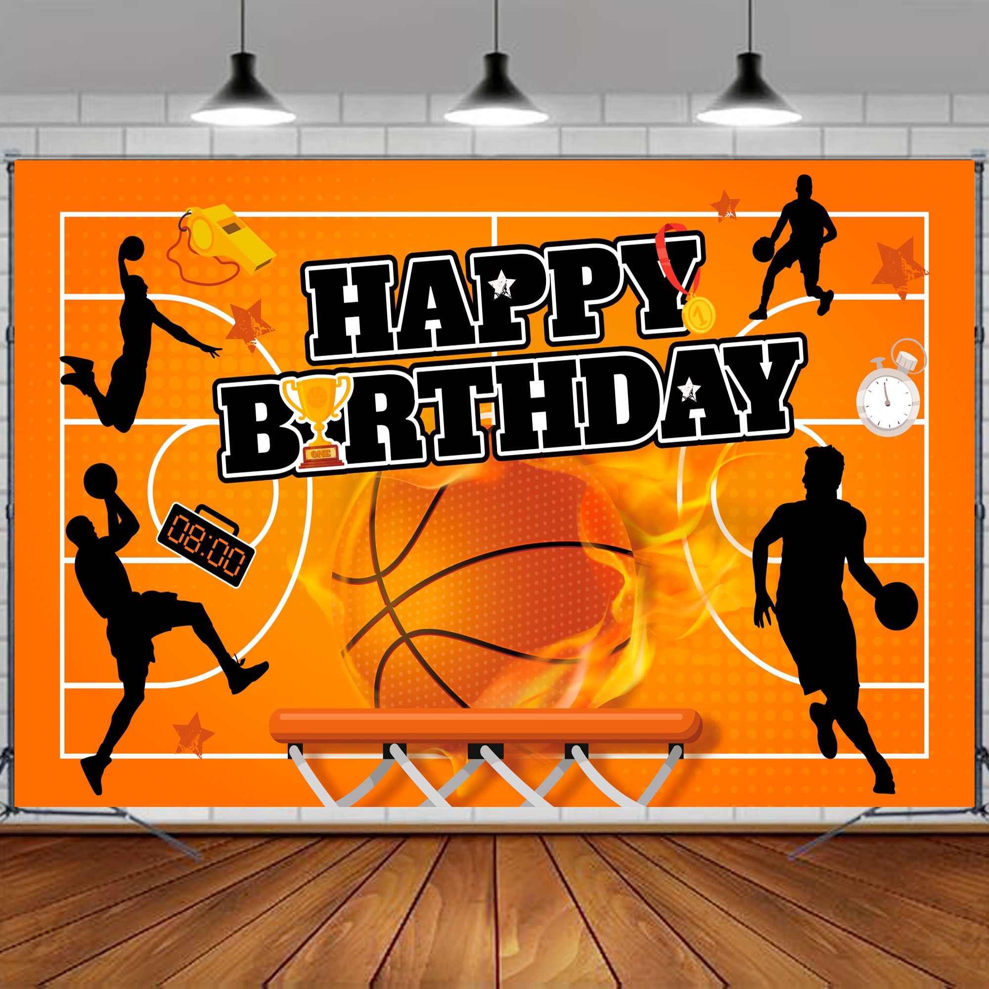 1pcs Basketball Backdrop (New, Unopened)