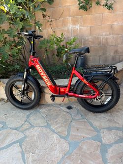 Like-New Red Hovsco Step-Thru Folding Fat Tire E-Bike