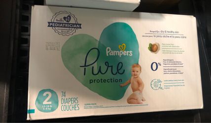 Pampers pure size 2/ 72 count/ New/ $20 cash, firm/ blue diamond and rainbow