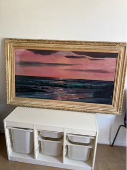 PICTURE . “ OCEA SUNSET”.  .OIL PAINTED.