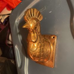 Vintage Copper Rooster Head Kitchen Hook