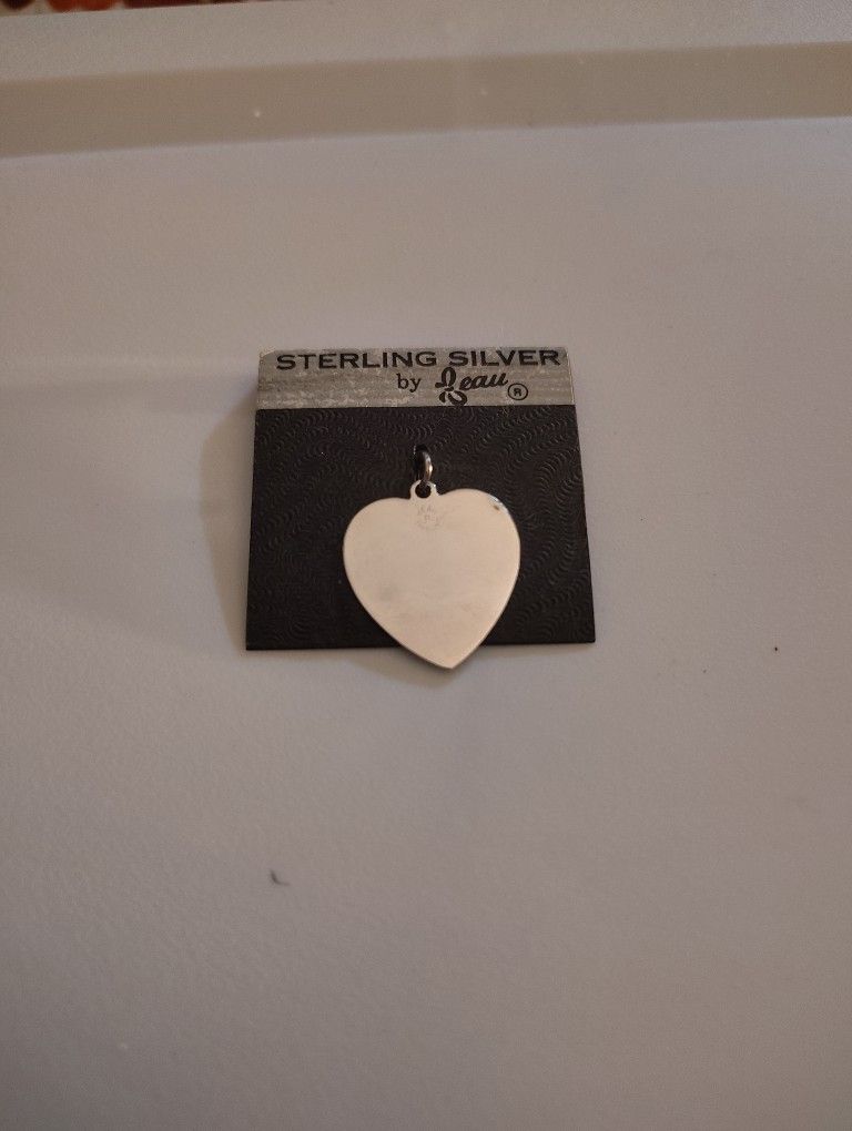 Vintage Beau Sterling Silver Engravable Blank Heart Charm
