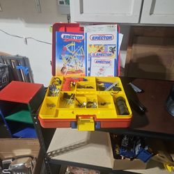 Erector Set. Case Full Of Parts, Drill And Motor 1994