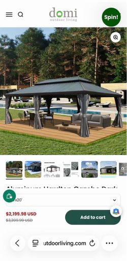 Metal Roof Gazebo — * Hardtop Patio Gazebo —* Gazebo with Curtains — Outdoor Pavilion —