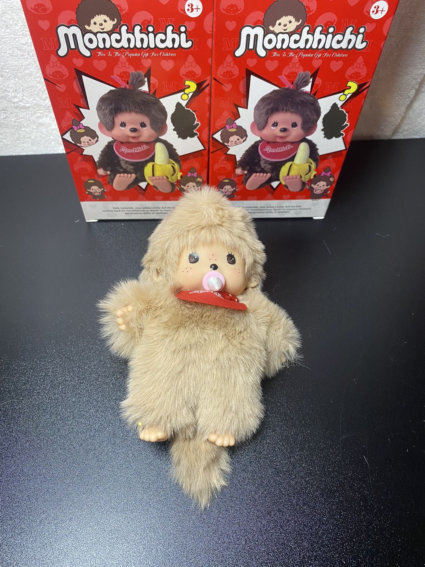 Monchhichi monkey plush surprise box replica - light brown