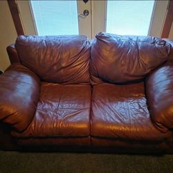 Genuine Leather Love Seat NEED GONE 