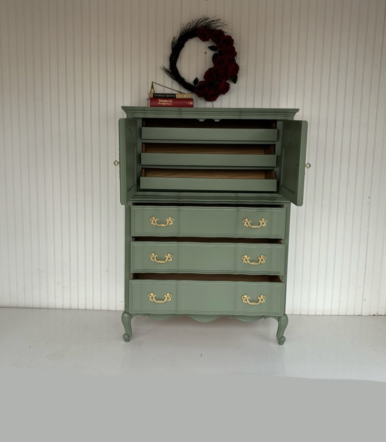 Sage Green Dresser - Armoire - Wardrobe - Bedroom Set - Dresser Set - Tall Boy - Highboy 