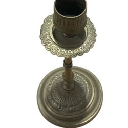 Vintage Brass Candle Holder Candlestick Candelabra with Round Base 7.25" Height