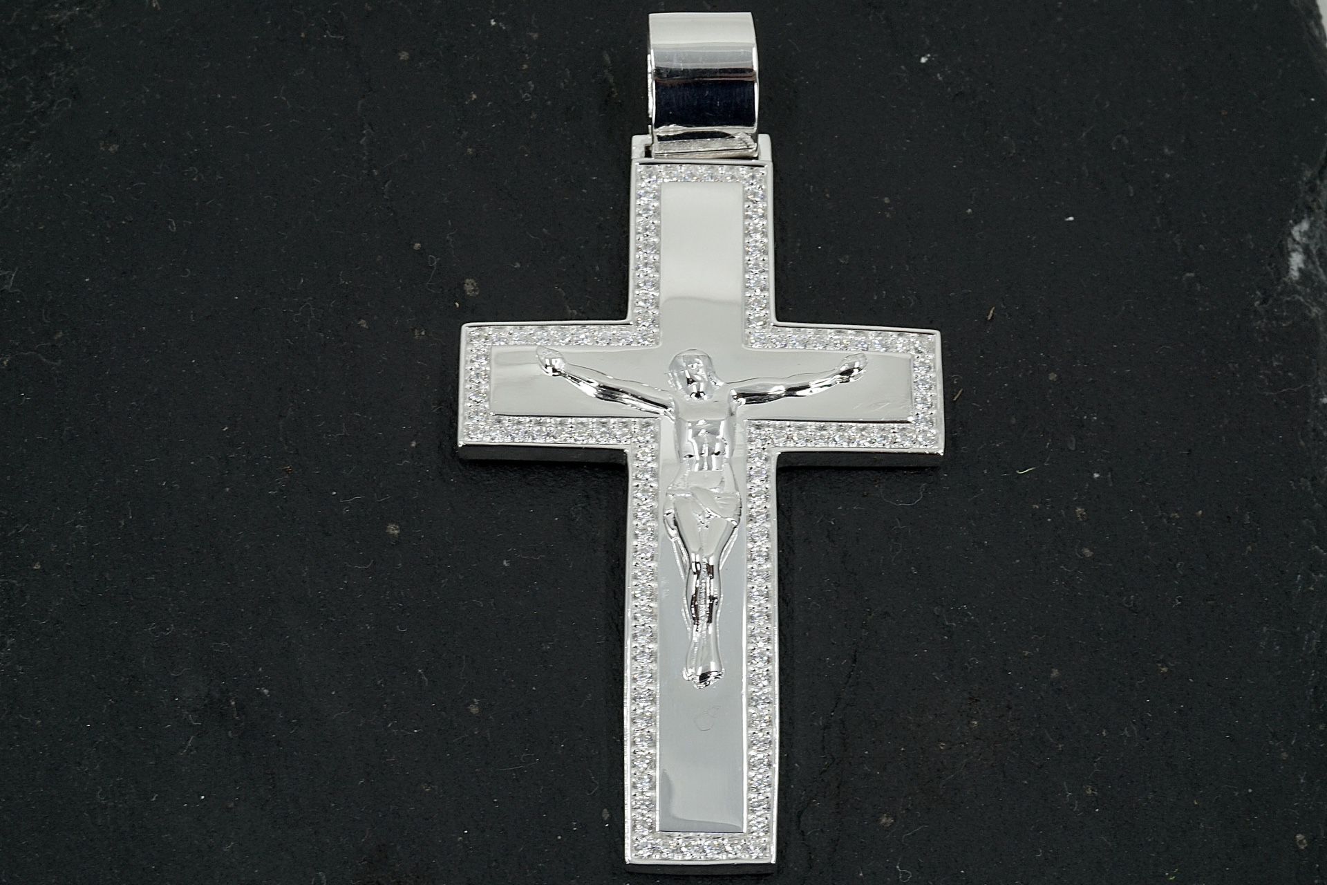 Crucifix Pendant with CZ Stones 