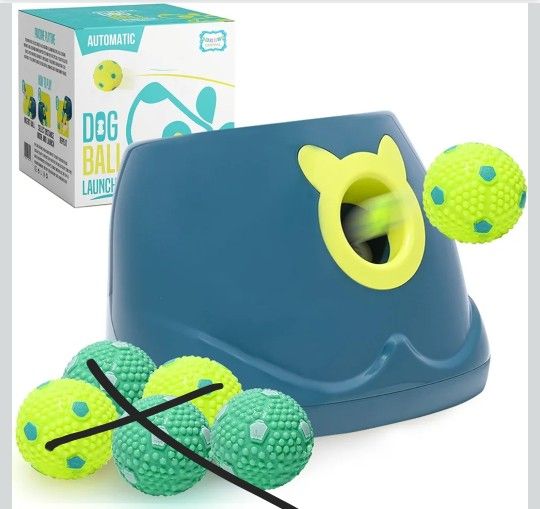 **Balls not included** Automatic Dog Ball Launcher - Dog Ball Fetch Machine, Ball Thrower for Dogs, for Small to Medium Sized Dogs, Interactive Dog To