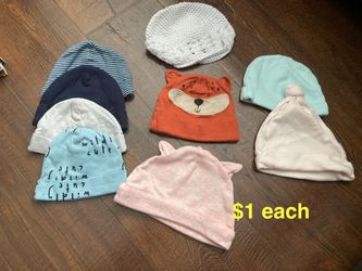 Baby Hats And No Scratch Mittens See Description