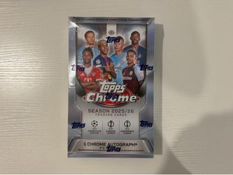 2025/26 Topps Chrome UEFA Club Competitions Factory Sealed Hobby Box