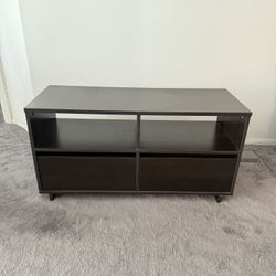 ikea brown black tv stand/media console with drawers (read description)