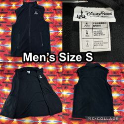 Disney Parks Vest Womens Size Small Black Full Zip Mickey Mouse Fleece Pockets