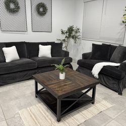 Potato Barn Dark Grey Couch & Chair