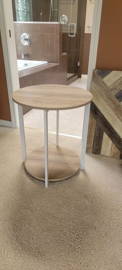 2 Tier Round Wooden Side Table