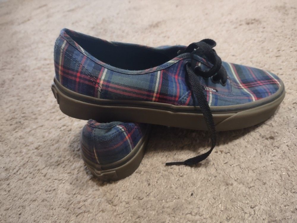 Plaid Vans Shoes - Men's 7 or Women's 8.5