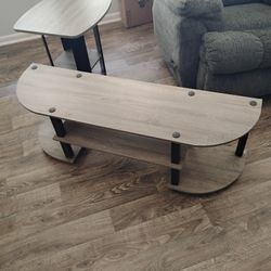 Entertainment Console With Side Table 